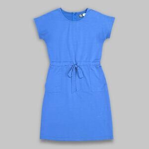 Piper & Scoot Exclusive Blue Short Sleeve Drawstring Dress - Size Small